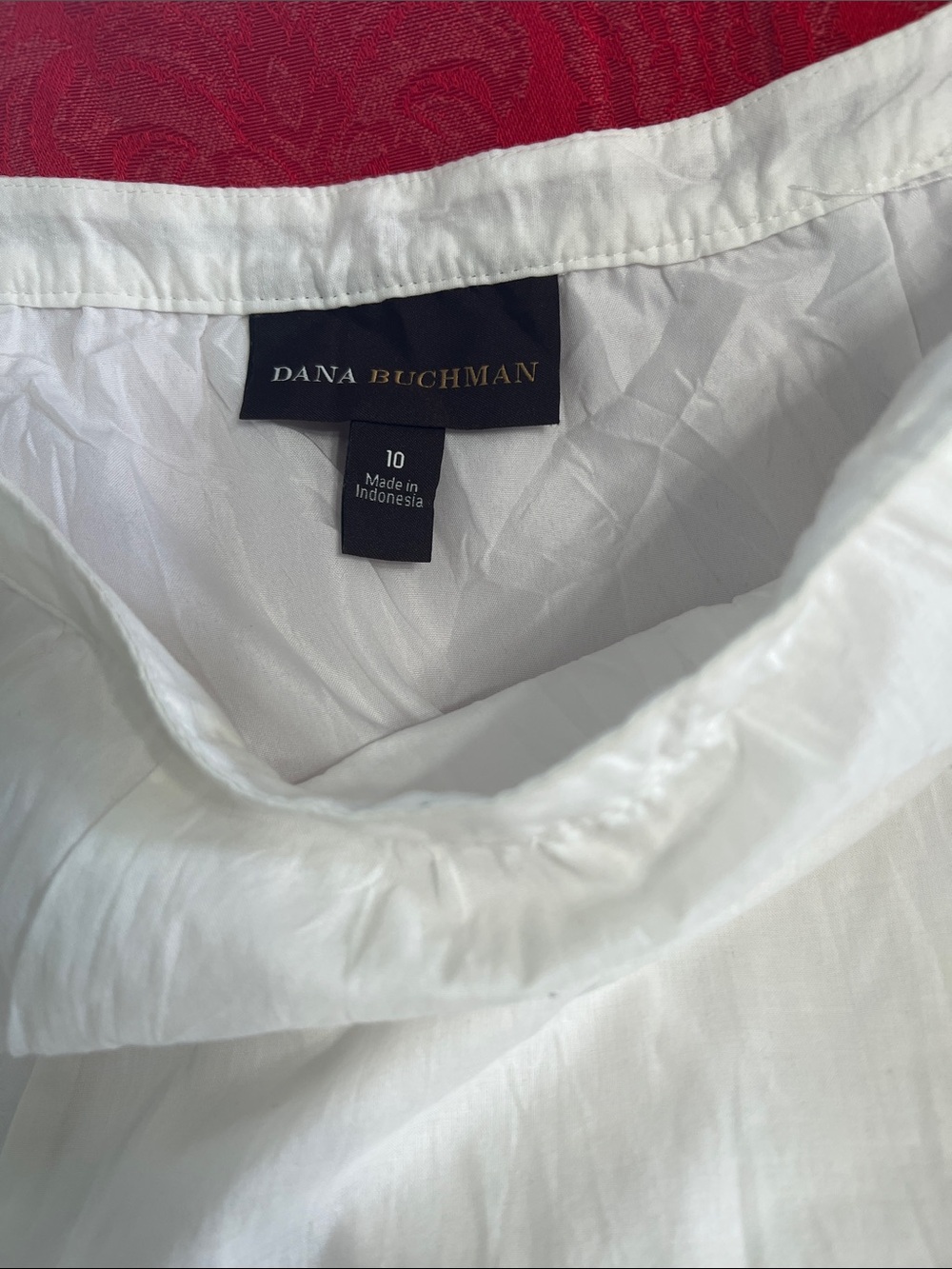 Dana Buchman White A-Line Midi Skirt Women’s Size 10 Cotton Lined Side Zip - Picture 3 of 9